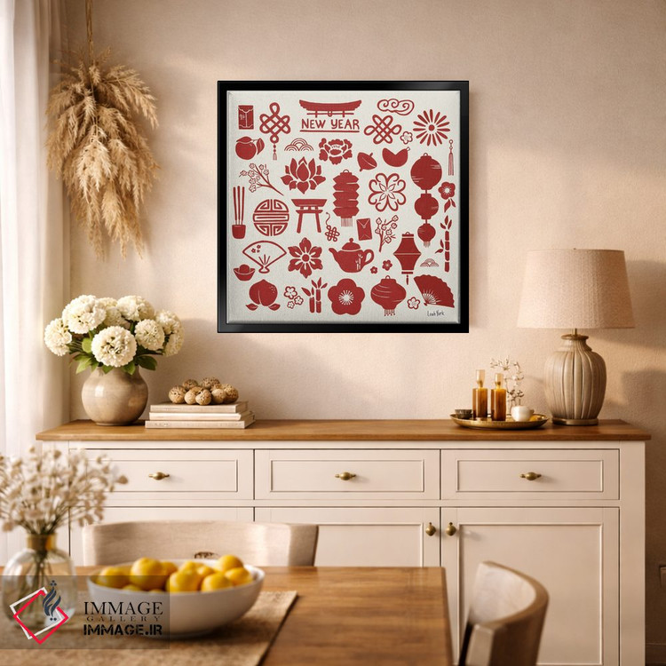 تابلو دکوراتیو نمادهای سال اژدها اثر لیا یورک - D1B