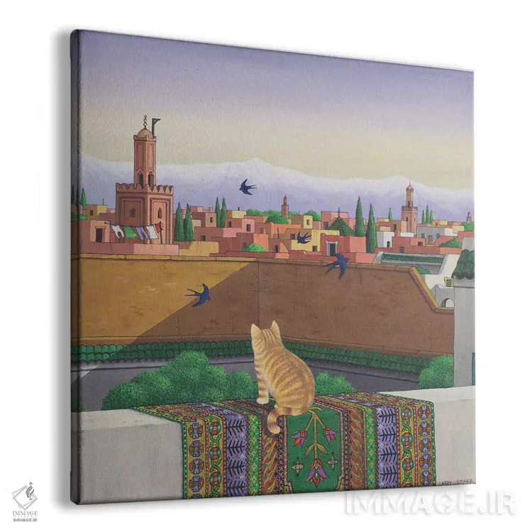 تابلو کلاسیک پشت بام ها در مراکش، ۱۹۸۹ اثر لری اسمارت - نمای پرسپکتیو محصول