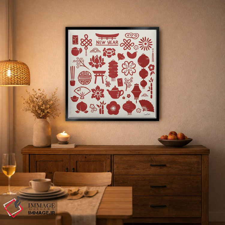 تابلو دکوراتیو نمادهای سال اژدها اثر لیا یورک - D4B