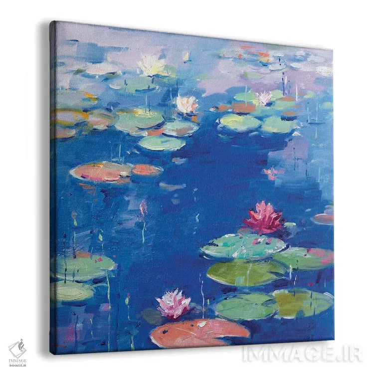 تابلو دکوراتیو نیلوفر آبی ۷ اثر لی ژو - نمای پرسپکتیو محصول