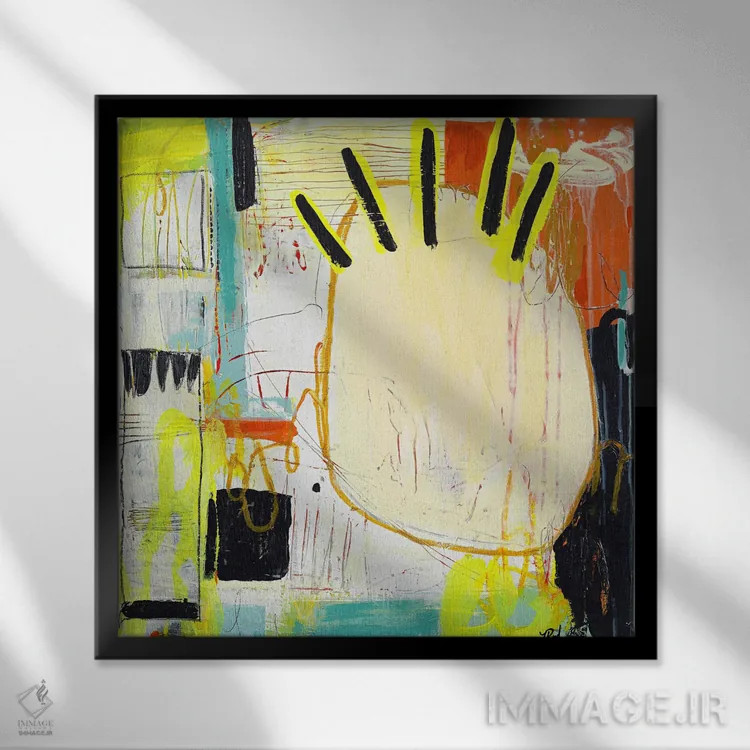 تابلو انتزاعی ایده درخشان اثر لینت رید - نمای قابدار مشکی