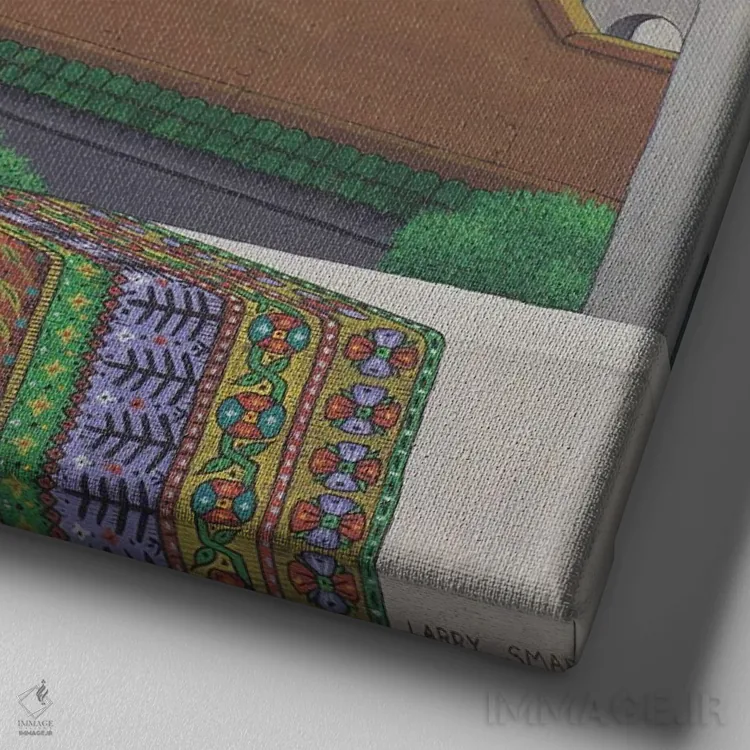 تابلو کلاسیک پشت بام ها در مراکش، ۱۹۸۹ اثر لری اسمارت - نمای نزدیک بافت بوم