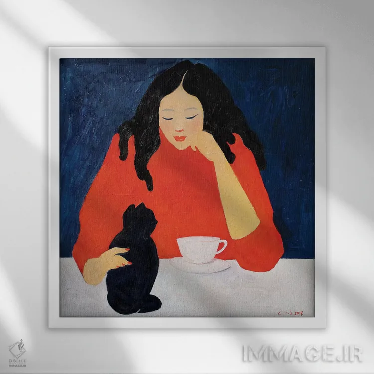 تابلو دکوراتیو صبح یکشنبه من اثر لی ژو - نمای قابدار سفید