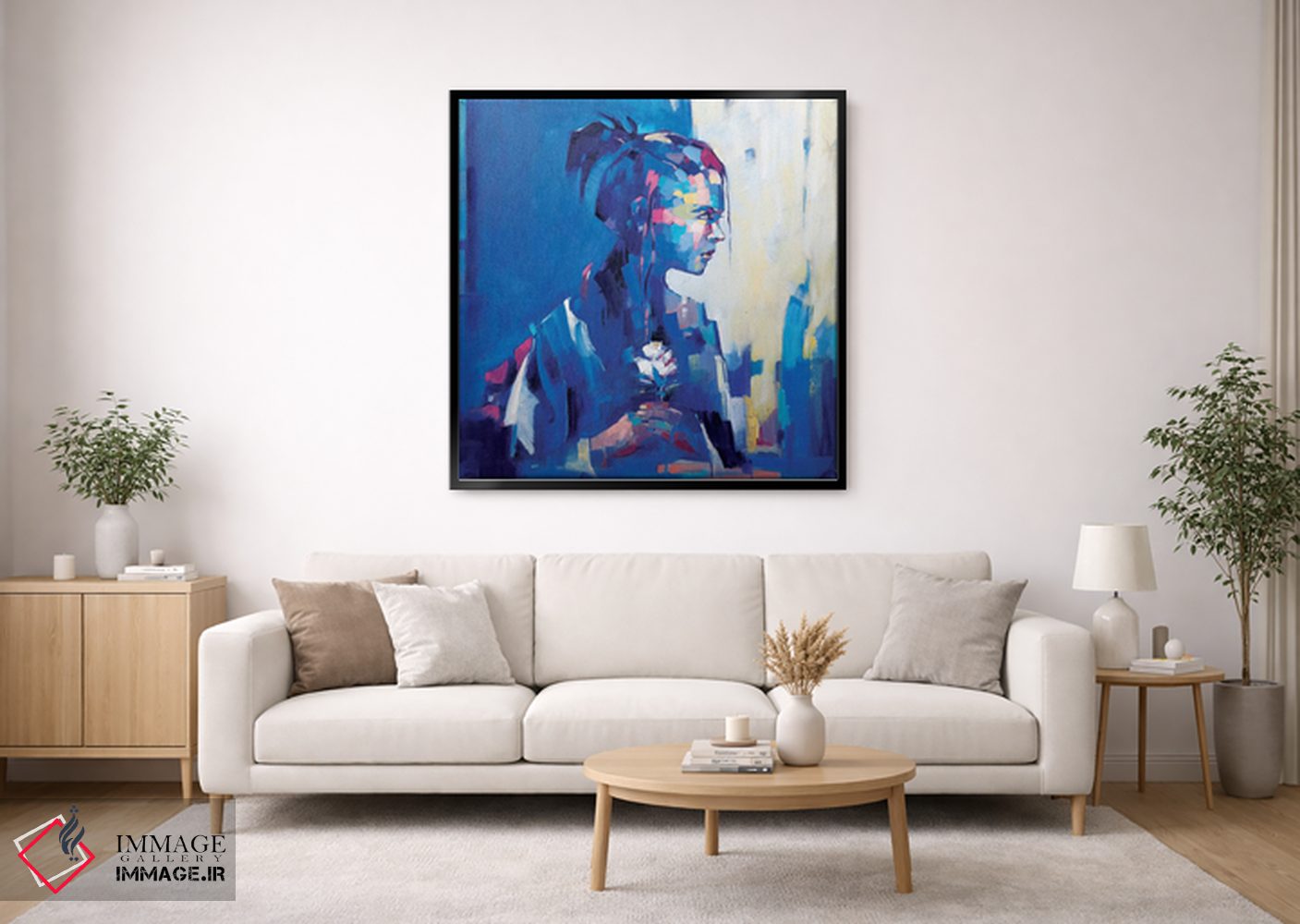 تابلو دکوراتیو دژاووی آبی ۲ اثر لی ژو - D1B