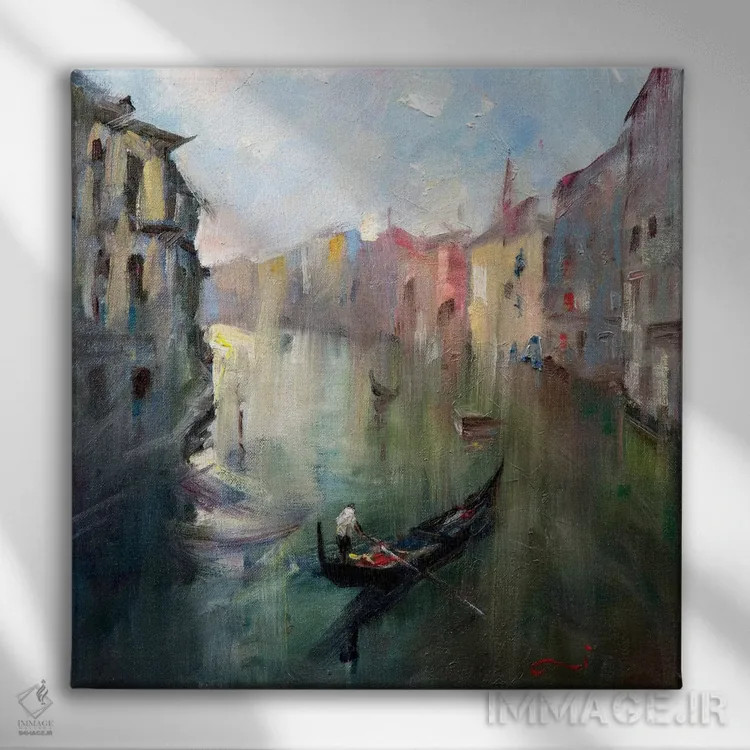 تابلو دکوراتیو کانال ونیز ۲ اثر لی ژو - نمای روبهرو روی دیوار