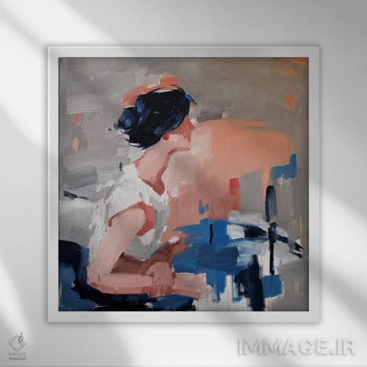 تابلو دکوراتیو زمان من ۲ اثر لی ژو - نمای قابدار سفید