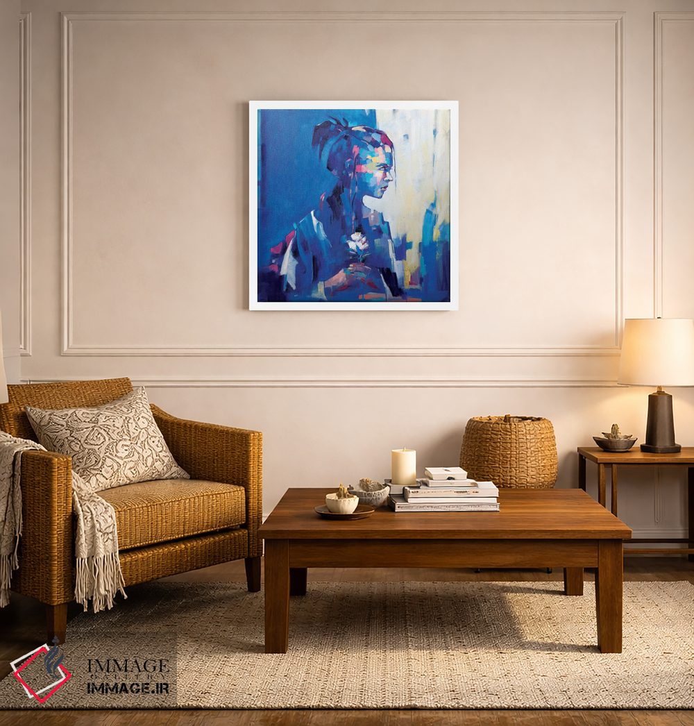 تابلو دکوراتیو دژاووی آبی ۲ اثر لی ژو - D4W