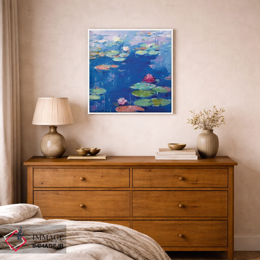 تابلو دکوراتیو نیلوفر آبی ۷ اثر لی ژو - D1W