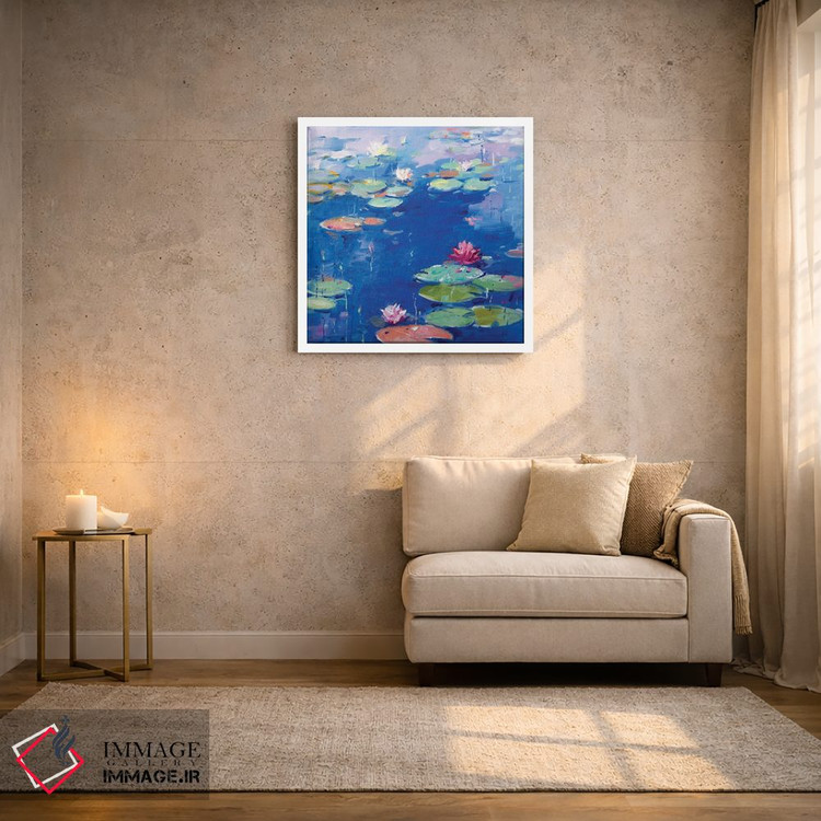 تابلو دکوراتیو نیلوفر آبی ۷ اثر لی ژو - D2W