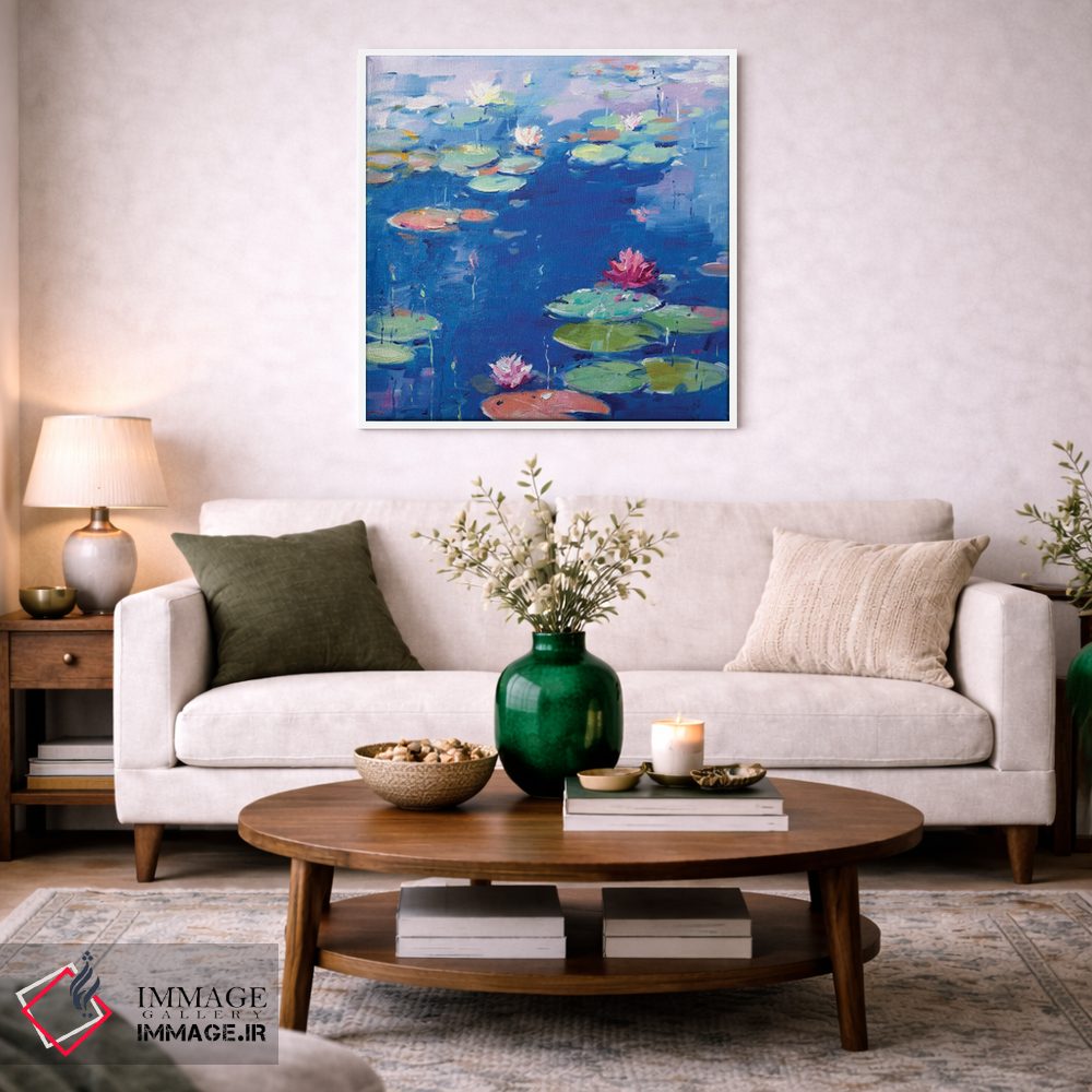 تابلو دکوراتیو نیلوفر آبی ۷ اثر لی ژو - D3W