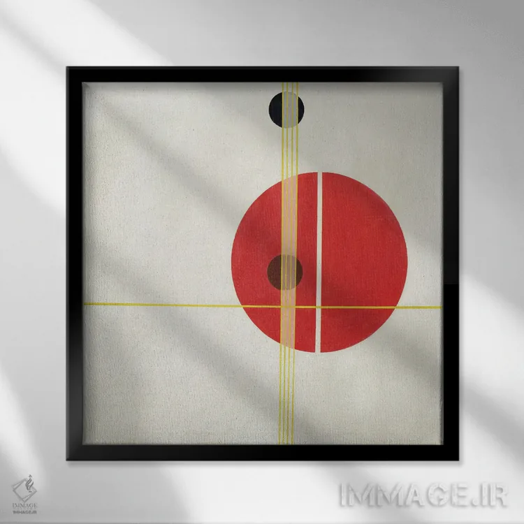 تابلو انتزاعی کیو ۱ سوپرماتیستی، ۱۹۲۳ اثر لازلو موهولی-ناگی - نمای قابدار مشکی