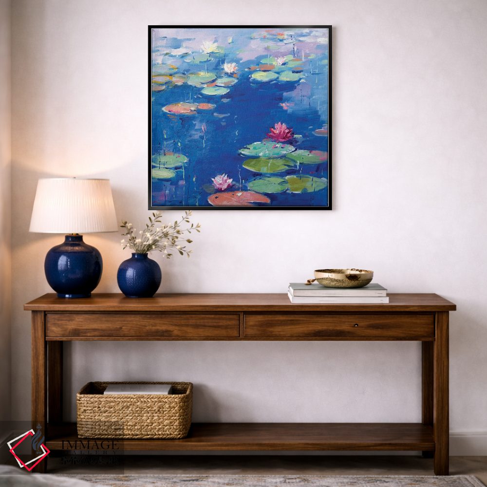 تابلو دکوراتیو نیلوفر آبی ۷ اثر لی ژو - D4B