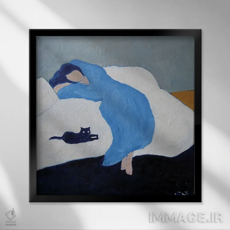 تابلو کلاسیک اضطراب مدرن ۱۴ اثر لی ژو - نمای قابدار مشکی