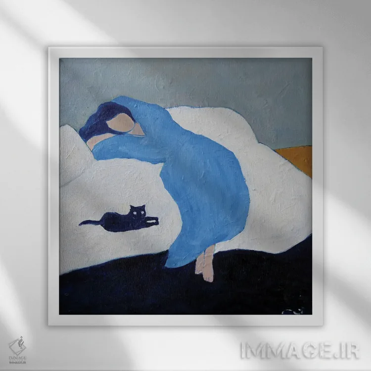 تابلو کلاسیک اضطراب مدرن ۱۴ اثر لی ژو - نمای قابدار سفید