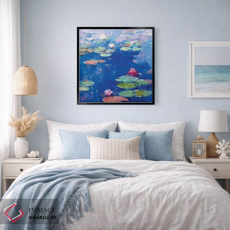 تابلو دکوراتیو نیلوفر آبی ۷ اثر لی ژو - D5B
