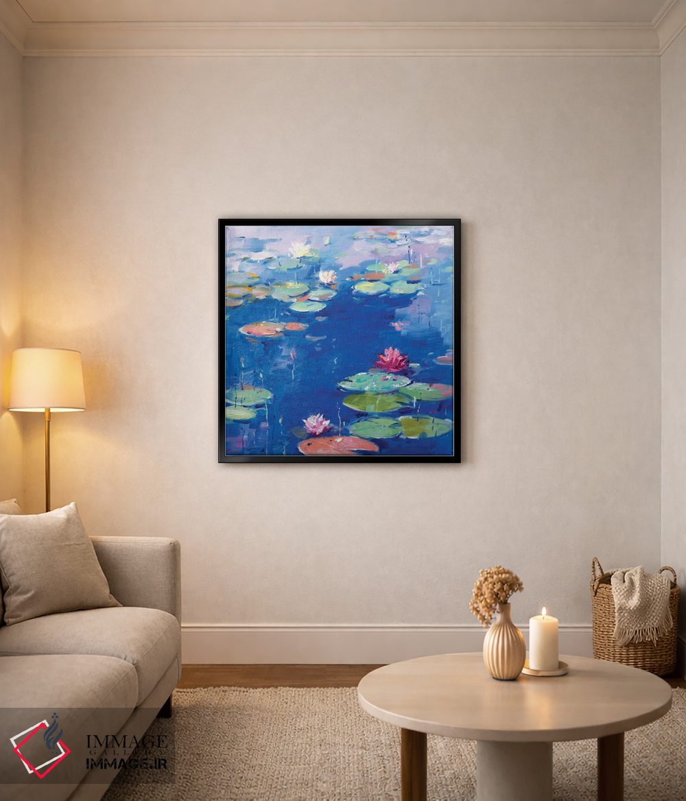 تابلو دکوراتیو نیلوفر آبی ۷ اثر لی ژو - D6B
