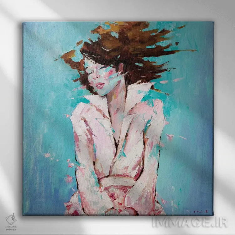 تابلو دکوراتیو افتاده اثر لی ژو - نمای روبهرو روی دیوار