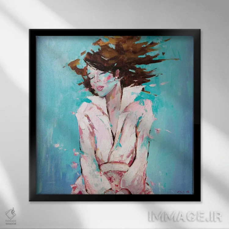 تابلو دکوراتیو افتاده اثر لی ژو - نمای قابدار مشکی