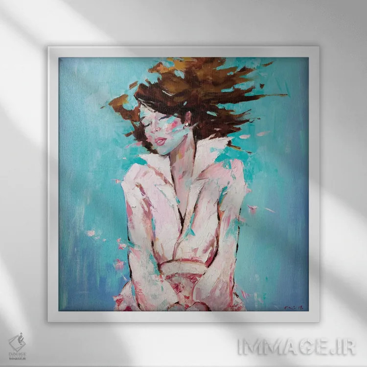 تابلو دکوراتیو افتاده اثر لی ژو - نمای قابدار سفید