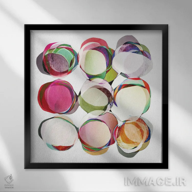 تابلو انتزاعی پیچیده اثر لیزا زینا - نمای قابدار مشکی