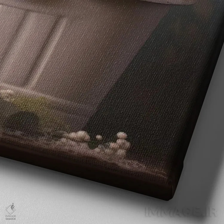 تابلو دکوراتیو شادی جنگل حمام CLXV اثر لازار استودیو - نمای نزدیک بافت بوم