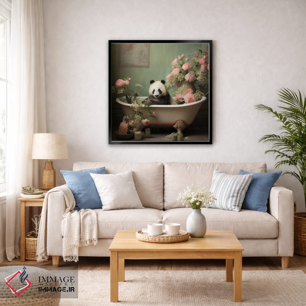 تابلو دکوراتیو شادی جنگل حمام LV اثر لازار استودیو - D6B