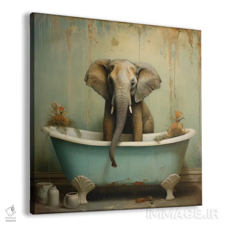 تابلو دکوراتیو شادی جنگل حمام XXIX اثر لازار استودیو - نمای پرسپکتیو محصول