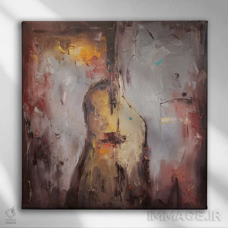 تابلو انتزاعی صداهای شب اثر استانیسلاو لازاروف - نمای روبهرو روی دیوار