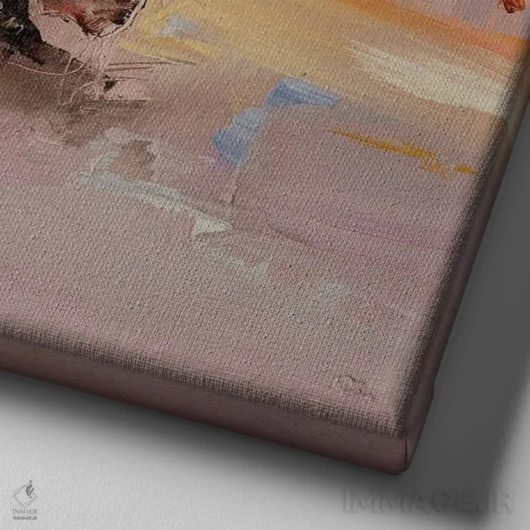 تابلو انتزاعی روز رازآلود اثر استانیسلاو لازاروف - نمای نزدیک بافت بوم