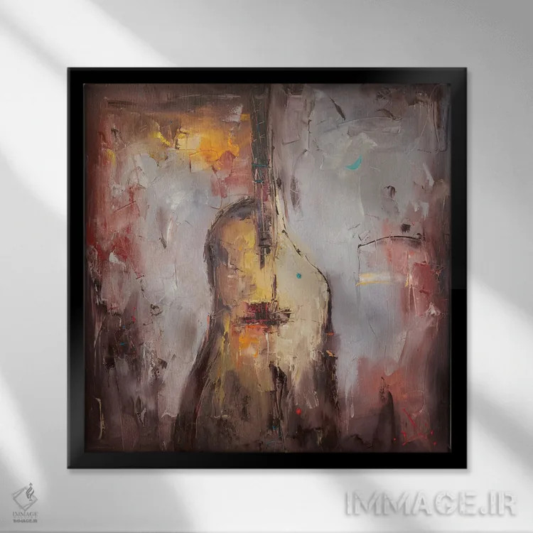 تابلو انتزاعی صداهای شب اثر استانیسلاو لازاروف - نمای قابدار مشکی