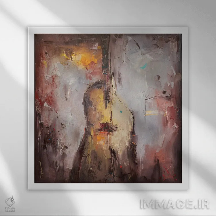 تابلو انتزاعی صداهای شب اثر استانیسلاو لازاروف - نمای قابدار سفید