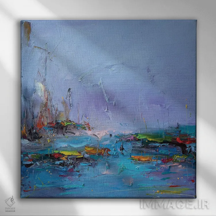 تابلو انتزاعی صبح تابستانی اثر استانیسلاو لازاروف - نمای روبهرو روی دیوار