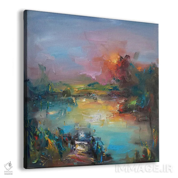 تابلو انتزاعی طلوع خورشید اثر استانیسلاو لازاروف - نمای پرسپکتیو محصول