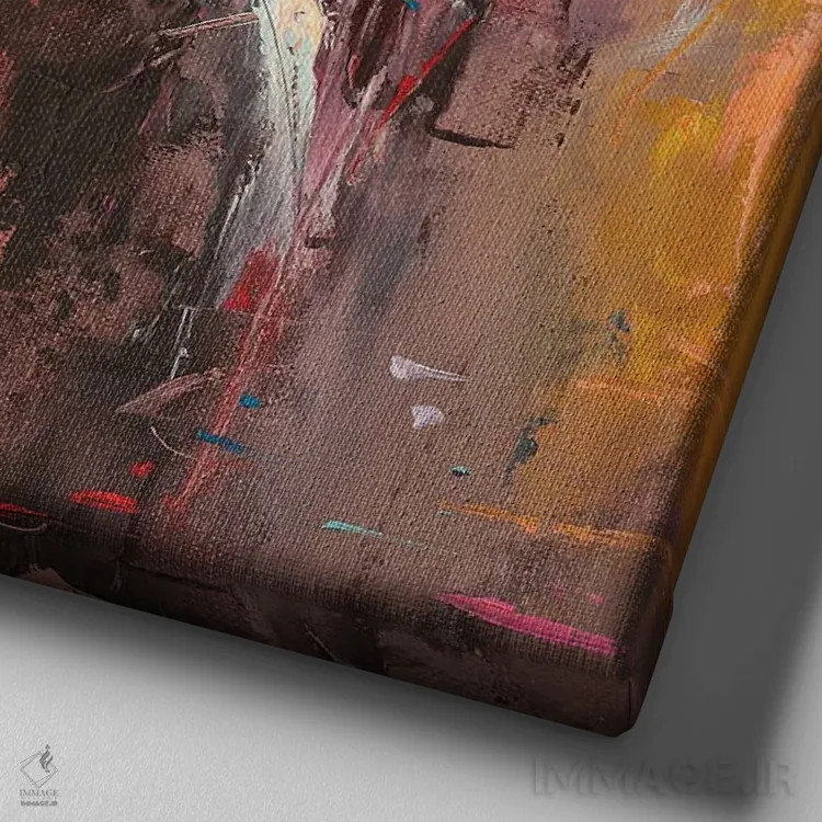 تابلو انتزاعی رنگ های دریا اثر استانیسلاو لازاروف - نمای نزدیک بافت بوم