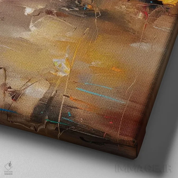 تابلو انتزاعی حال و هوای تابستان اثر استانیسلاو لازاروف - نمای نزدیک بافت بوم