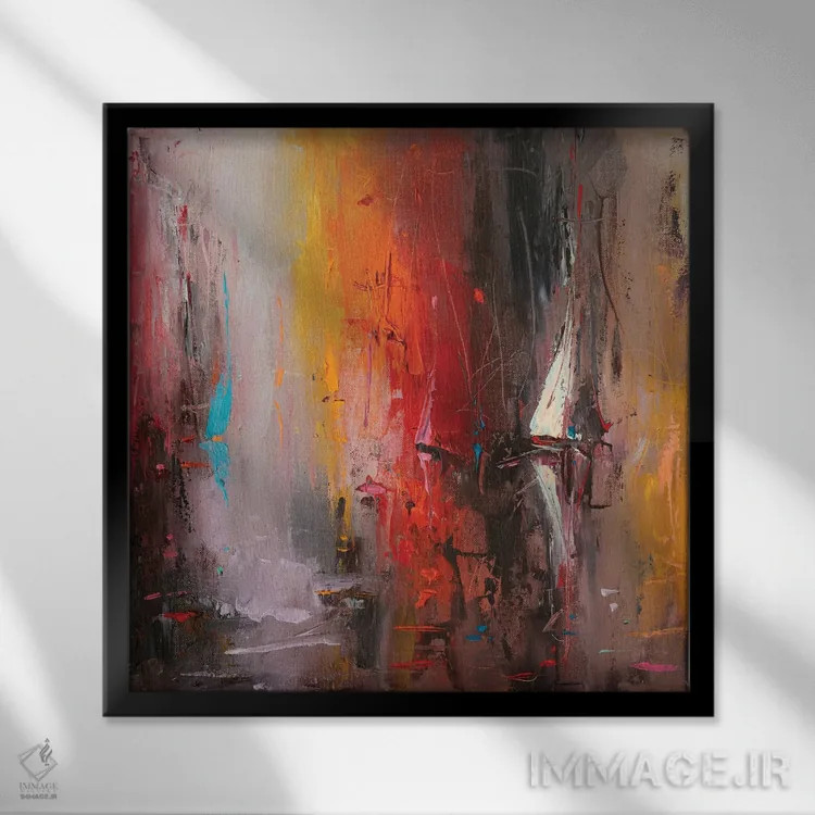 تابلو انتزاعی رنگ های دریا اثر استانیسلاو لازاروف - نمای قابدار مشکی