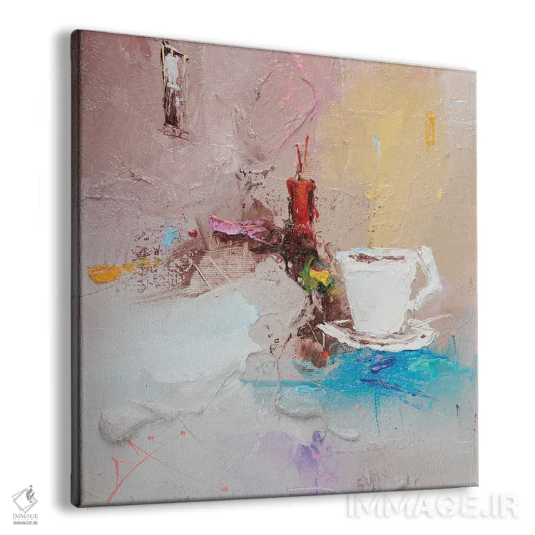 تابلو انتزاعی زمان قهوه اثر استانیسلاو لازاروف - نمای پرسپکتیو محصول