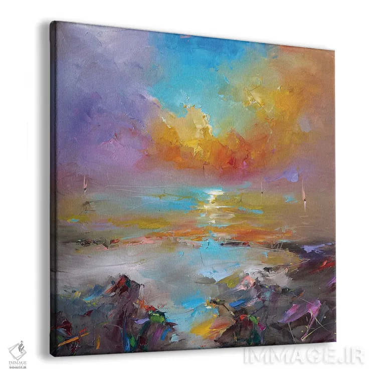 تابلو انتزاعی غروب رویاها اثر استانیسلاو لازاروف - نمای پرسپکتیو محصول