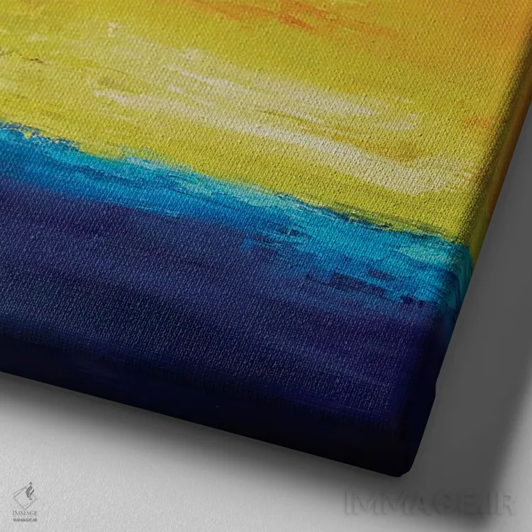 تابلو انتزاعی لکه های خورشیدی اثر استانیسلاو لازاروف - نمای نزدیک بافت بوم