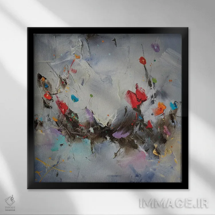 تابلو انتزاعی پیش از باران اثر استانیسلاو لازاروف - نمای قابدار مشکی