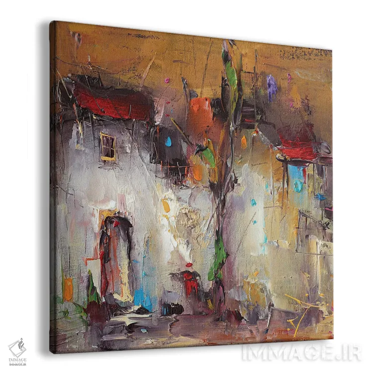 تابلو انتزاعی دژها اثر استانیسلاو لازاروف - نمای پرسپکتیو محصول