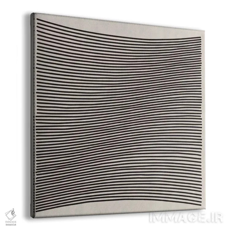 تابلو مینیمال هنر مدرن - خطوط موج دار اثر فایو بای فایو کالکتیو - نمای پرسپکتیو محصول