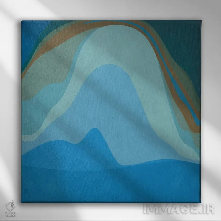 تابلو مینیمال هنر مدرن - سیاره آبی اثر فایو بای فایو کالکتیو - نمای روبهرو روی دیوار