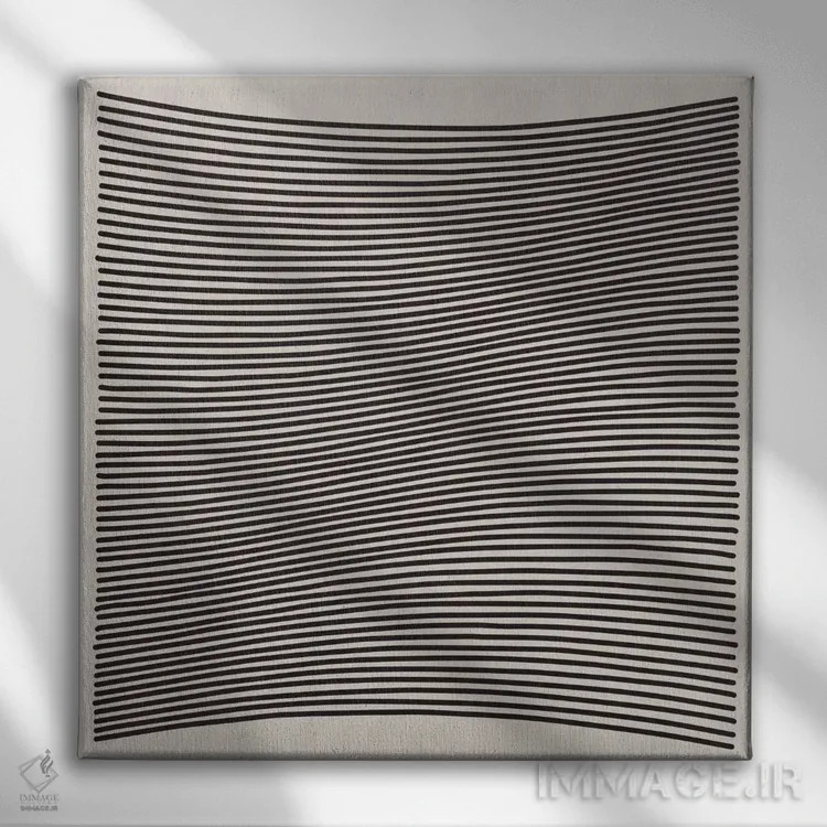 تابلو مینیمال هنر مدرن - خطوط موج دار اثر فایو بای فایو کالکتیو - نمای روبهرو روی دیوار