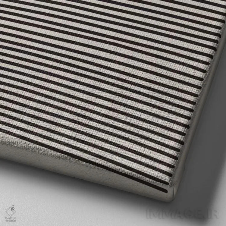 تابلو مینیمال هنر مدرن - خطوط موج دار اثر فایو بای فایو کالکتیو - نمای نزدیک بافت بوم