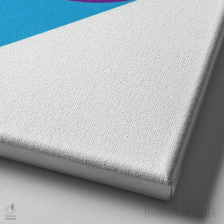 تابلو مینیمال هنر مدرن - نمودار قلب فلورسنت اثر فایو بای فایو کالکتیو - نمای نزدیک بافت بوم