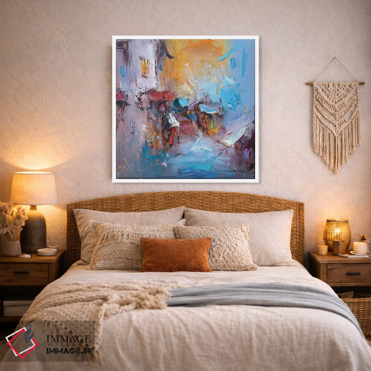 تابلو انتزاعی عشق روستایی اثر استانیسلاو لازاروف - D1W