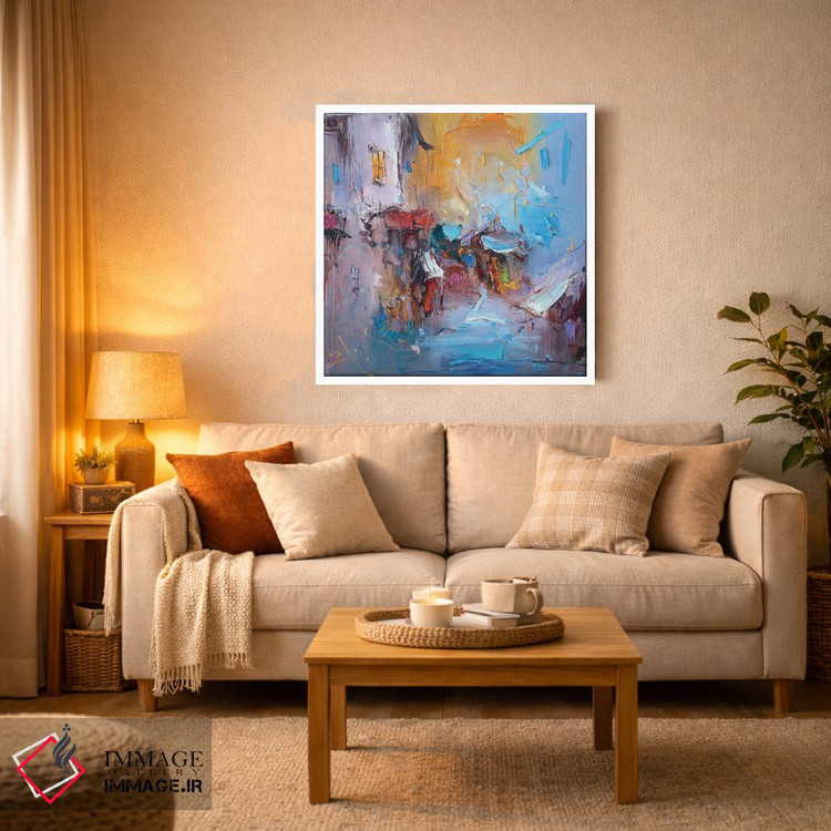 تابلو انتزاعی عشق روستایی اثر استانیسلاو لازاروف - D2W