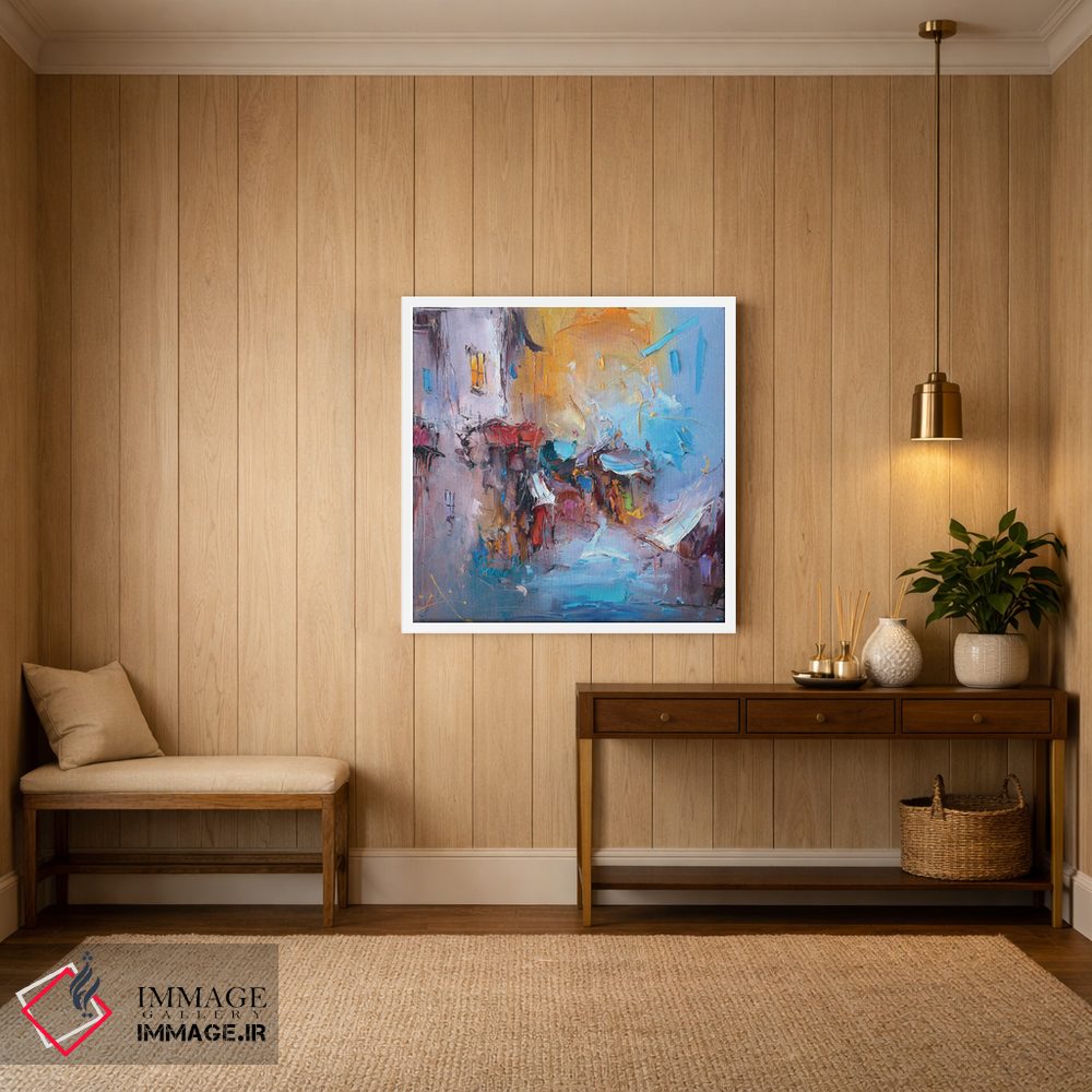 تابلو انتزاعی عشق روستایی اثر استانیسلاو لازاروف - D3W