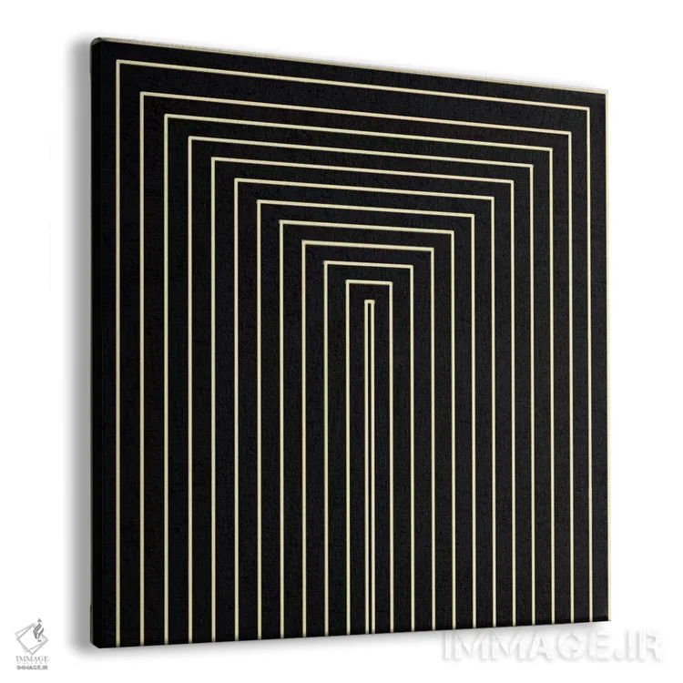 تابلو انتزاعی هنر مدرن - پلازای کلینتون از مجموعه مشکی اثر فایو بای فایو کالکتیو - نمای پرسپکتیو محصول